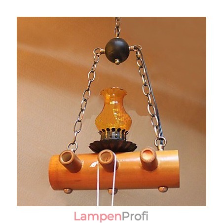 Amerikanischer Landhausstil, antiker Bambus-Kronleuchter mit einem Kopf