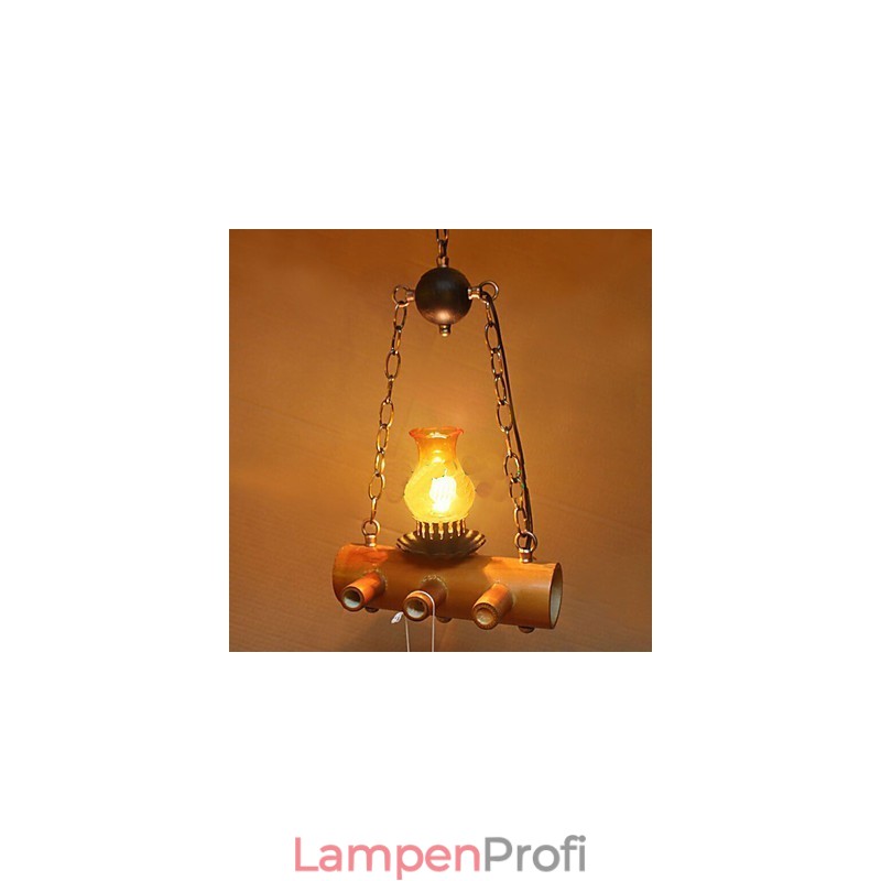 Amerikanischer Landhausstil, antiker Bambus-Kronleuchter mit einem Kopf