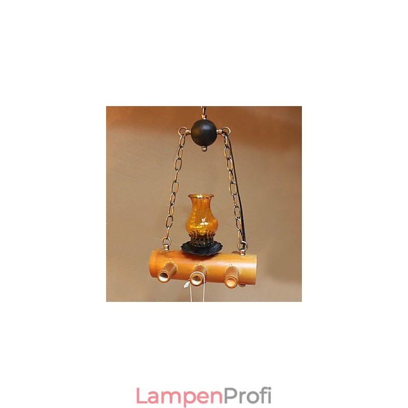 Amerikanischer Landhausstil, antiker Bambus-Kronleuchter mit einem Kopf