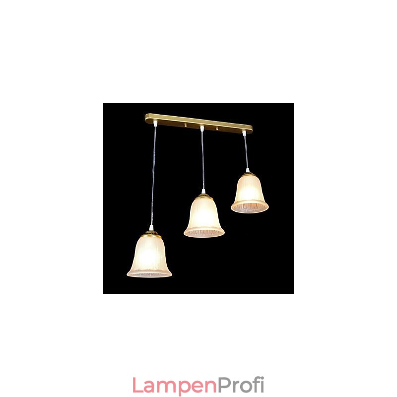 Bronze Anhänger Drei Lichter Muster Glas Schatten Europäischen Retro Klassische