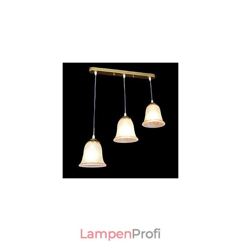 Bronze Anhänger Drei Lichter Muster Glas Schatten Europäischen Retro Klassische