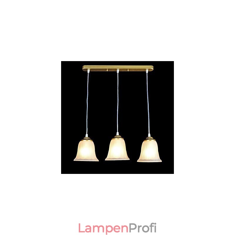 Bronze Anhänger Drei Lichter Muster Glas Schatten Europäischen Retro Klassische