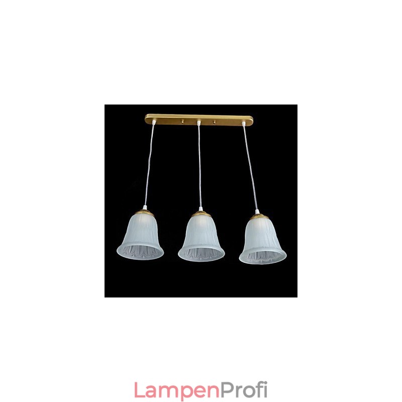 Bronze Anhänger Drei Lichter Muster Glas Schatten Europäischen Retro Klassische