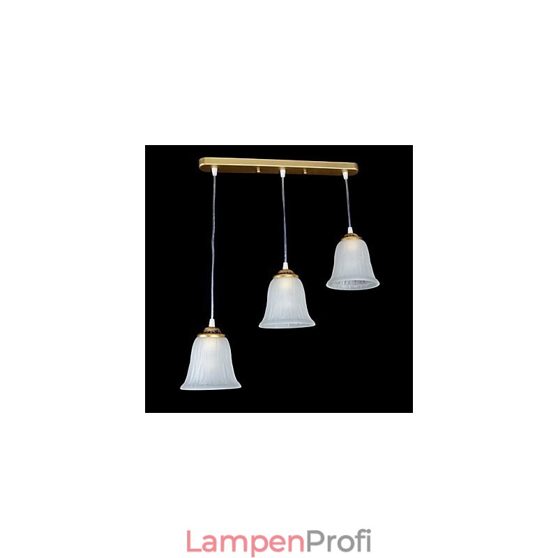 Bronze Anhänger Drei Lichter Muster Glas Schatten Europäischen Retro Klassische