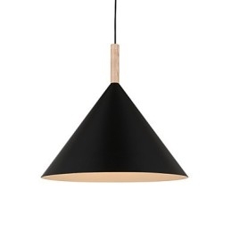 Mini Künstlerische Kegel Pendelleuchte 1 Licht Mordern Simplicity Finish Schwarz Weiß Aluminium & Holz Droplight