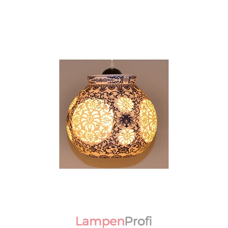 Retro Keramik lampe lampe Treppe Blau Single Head Kronleuchter Kreative