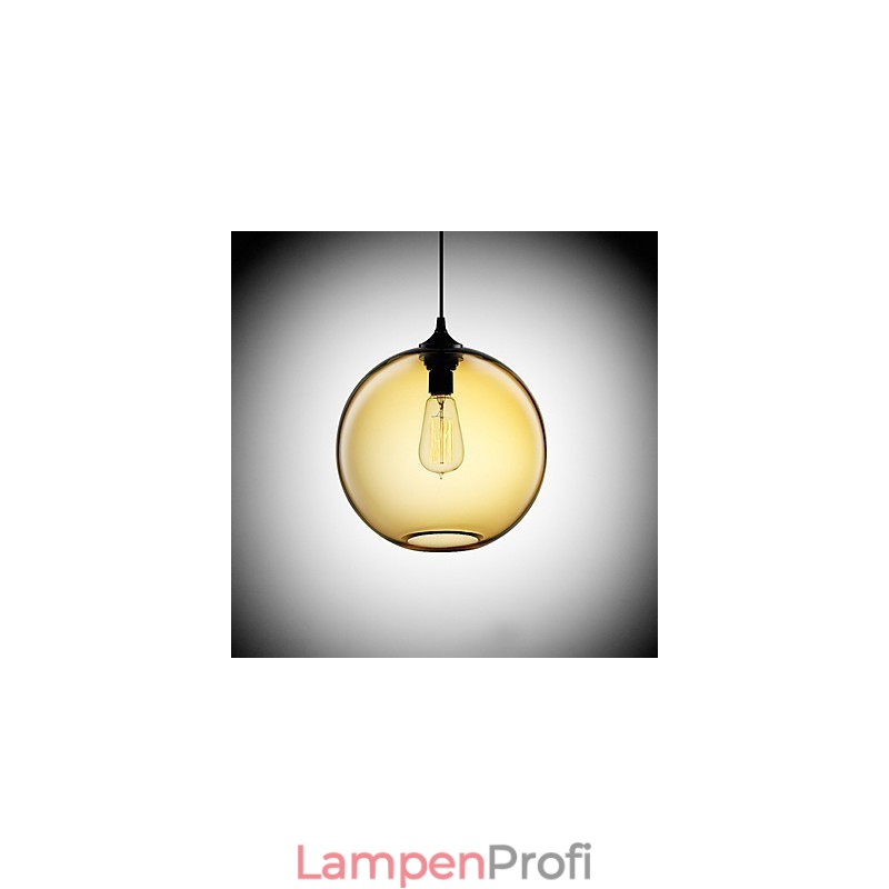 Moderne Glas-Pendelleuchte im runden braunen Blasen-Design