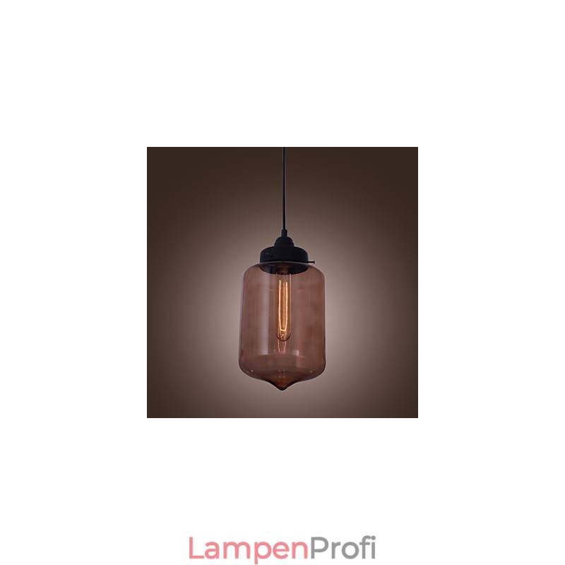 Moderne 70-W-Pendelleuchte aus Glas im transparenten Flaschendesign