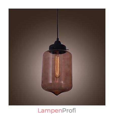 Moderne 70-W-Pendelleuchte aus Glas im transparenten Flaschendesign Moderne 70-W-Pendelleuchte aus Glas im transparenten Flaschendesign