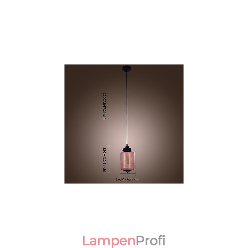 Moderne 70-W-Pendelleuchte aus Glas im transparenten Flaschendesign