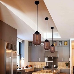 Moderne 70-W-Pendelleuchte aus Glas im transparenten Flaschendesign