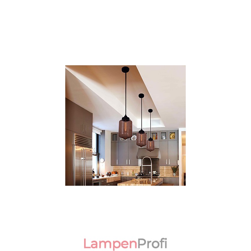 Moderne 70-W-Pendelleuchte aus Glas im transparenten Flaschendesign