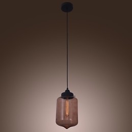 Moderne 70-W-Pendelleuchte aus Glas im transparenten Flaschendesign