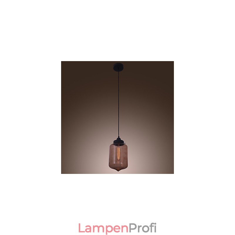 Moderne 70-W-Pendelleuchte aus Glas im transparenten Flaschendesign