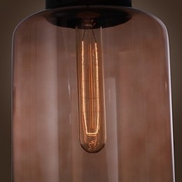 Moderne 70-W-Pendelleuchte aus Glas im transparenten Flaschendesign