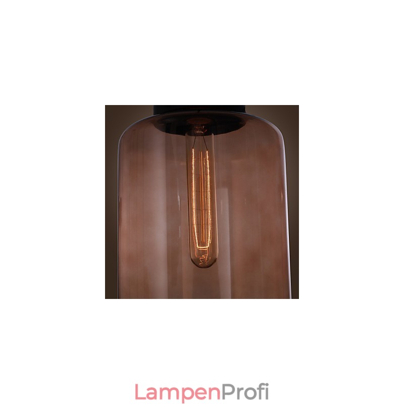 Moderne 70-W-Pendelleuchte aus Glas im transparenten Flaschendesign