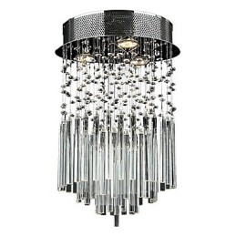 Moderne zeitgenössische Kristall galvanisierte Metall Flush Mount