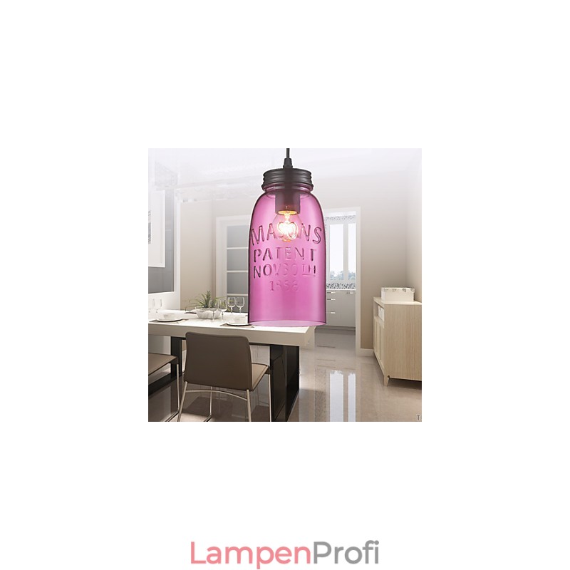 1-flammige, moderne Pendelleuchte aus Glas im transparenten Blasendesign