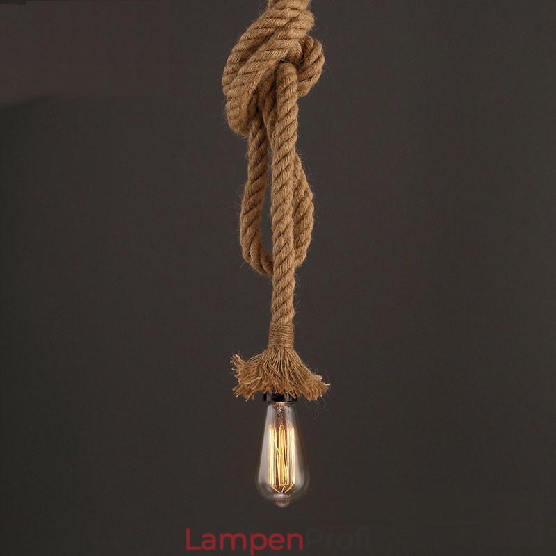 1 Licht DIY Kunst Hanfseil Licht Kreativ Hanfseil Kronleuchter Lang 100cm Senden 1 Glühbirne