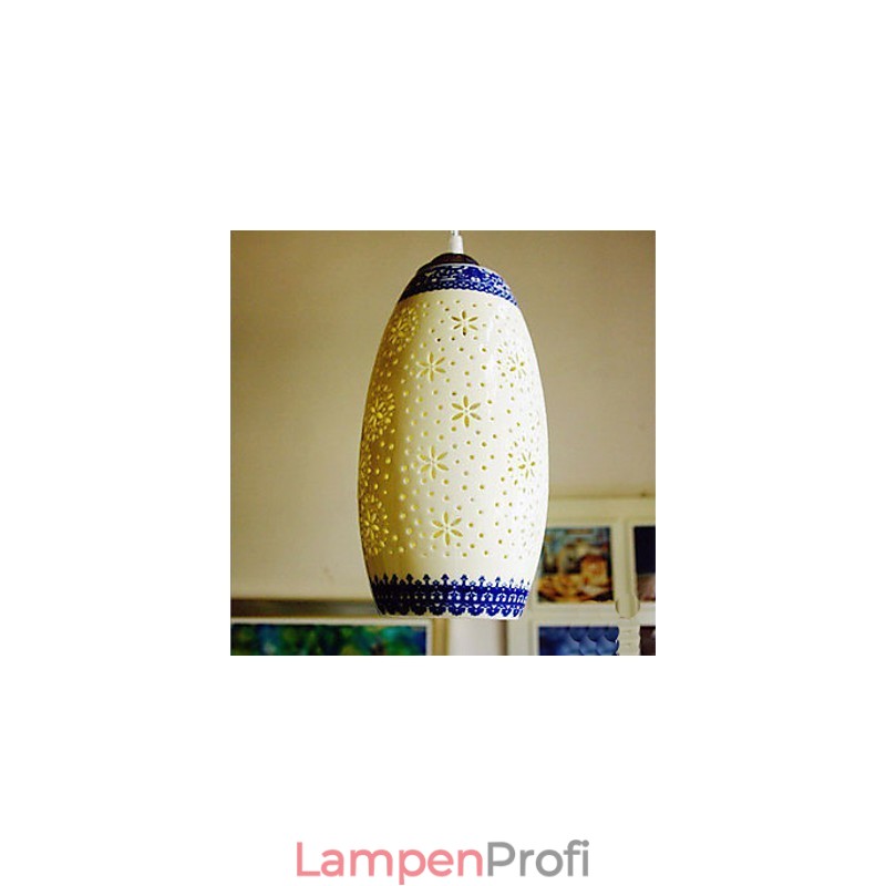 Retro Keramik lampe lampe Treppe Blau Single Head Kronleuchter Kreative