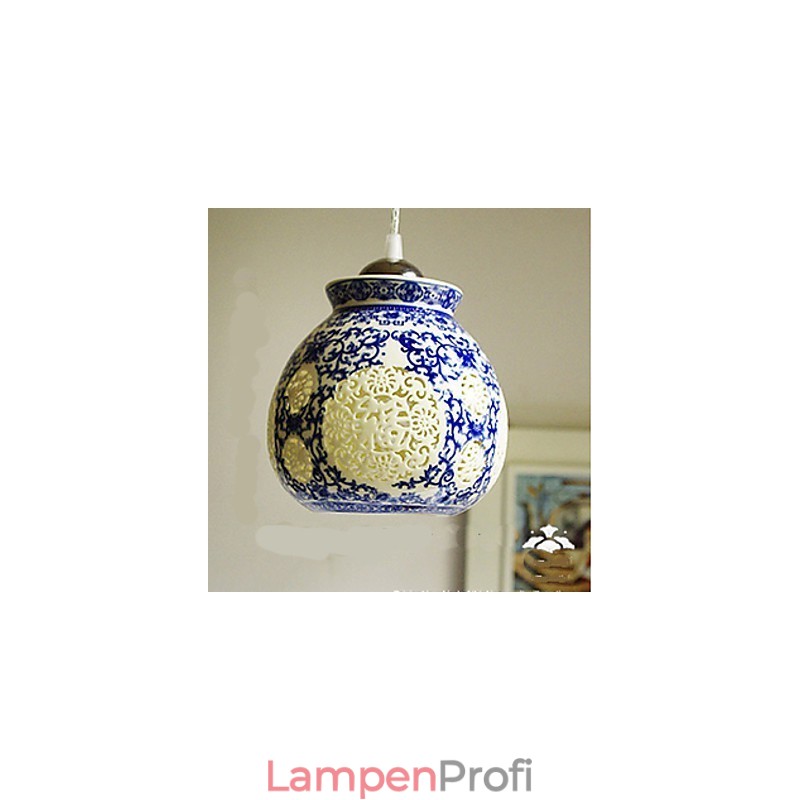 Retro Keramik lampe lampe Treppe Blau Single Head Kronleuchter Kreative