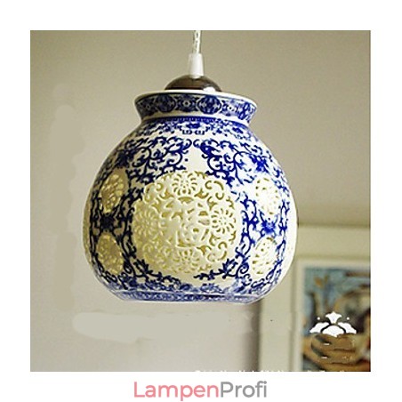 Retro Keramik lampe lampe Treppe Blau Single Head Kronleuchter Kreative