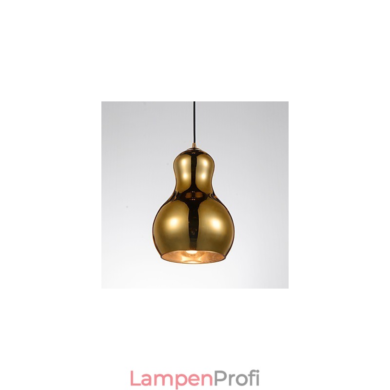 Kürbisförmige Pendelleuchte 1 Licht Moderne Schlichtheit Golden Chrom Roségold Bernstein Rauchgrau Glas & Kohlenstoffstahl