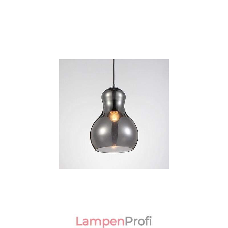 Kürbisförmige Pendelleuchte 1 Licht Moderne Schlichtheit Golden Chrom Roségold Bernstein Rauchgrau Glas & Kohlenstoffstahl