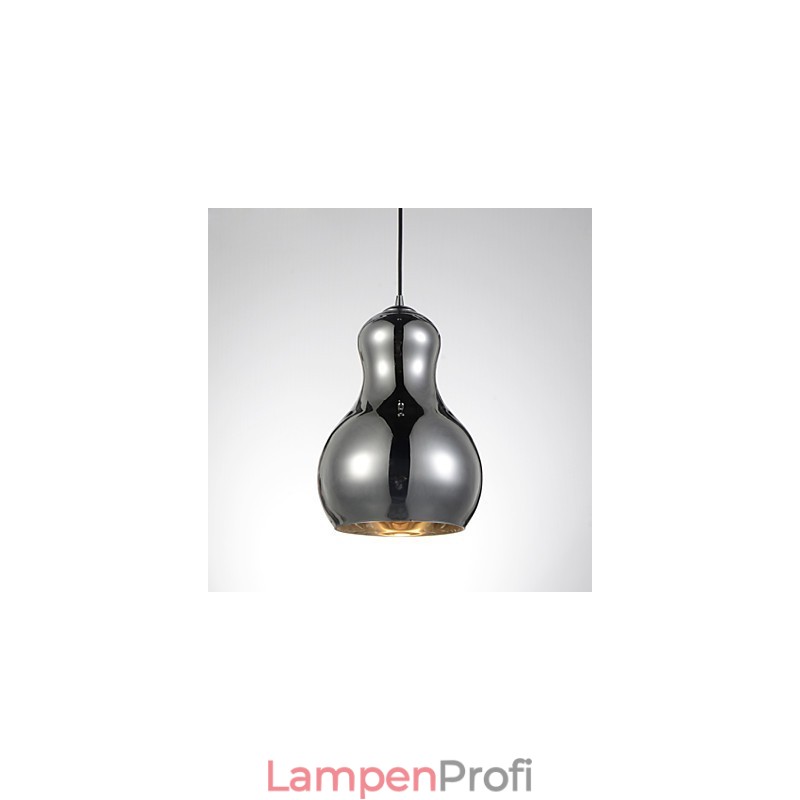 Kürbisförmige Pendelleuchte 1 Licht Moderne Schlichtheit Golden Chrom Roségold Bernstein Rauchgrau Glas & Kohlenstoffstahl