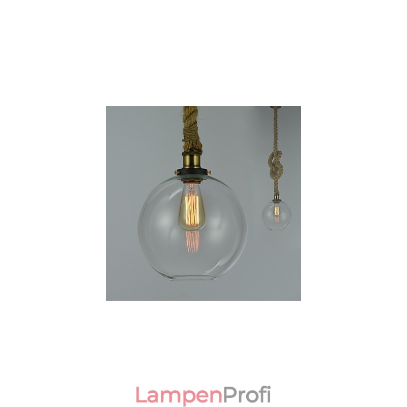 Amerikanischen Land Vintage Industrie Kreative Glas Kronleuchter Einzigen Kopf Seil