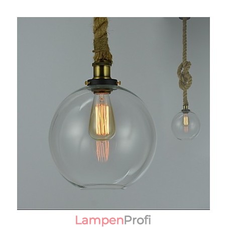 Amerikanischen Land Vintage Industrie Kreative Glas Kronleuchter Einzigen Kopf Seil