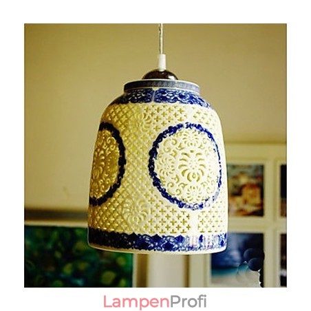 Retro Keramik lampe lampe Treppe Blau Single Head Kronleuchter Kreative
