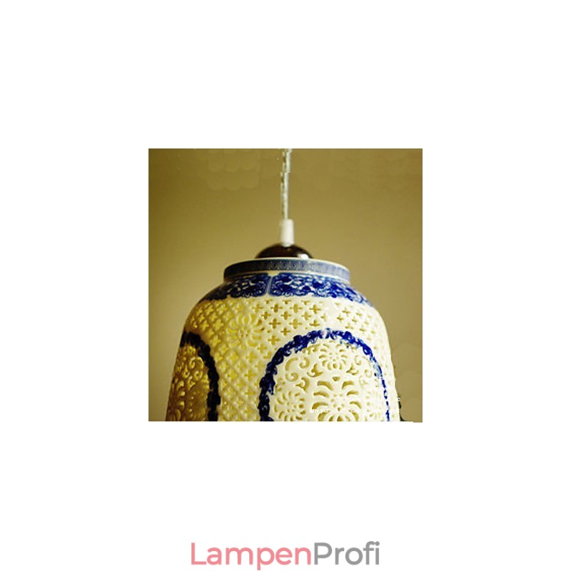 Retro Keramik lampe lampe Treppe Blau Single Head Kronleuchter Kreative