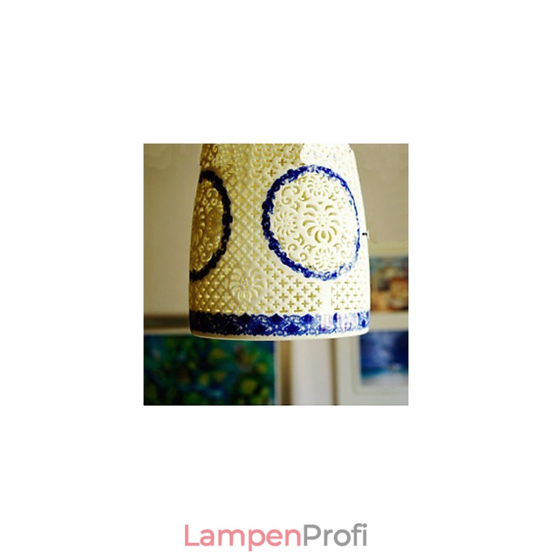 Retro Keramik lampe lampe Treppe Blau Single Head Kronleuchter Kreative