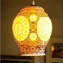 Retro Keramik lampe lampe Treppe Blau Single Head Kronleuchter Kreative
