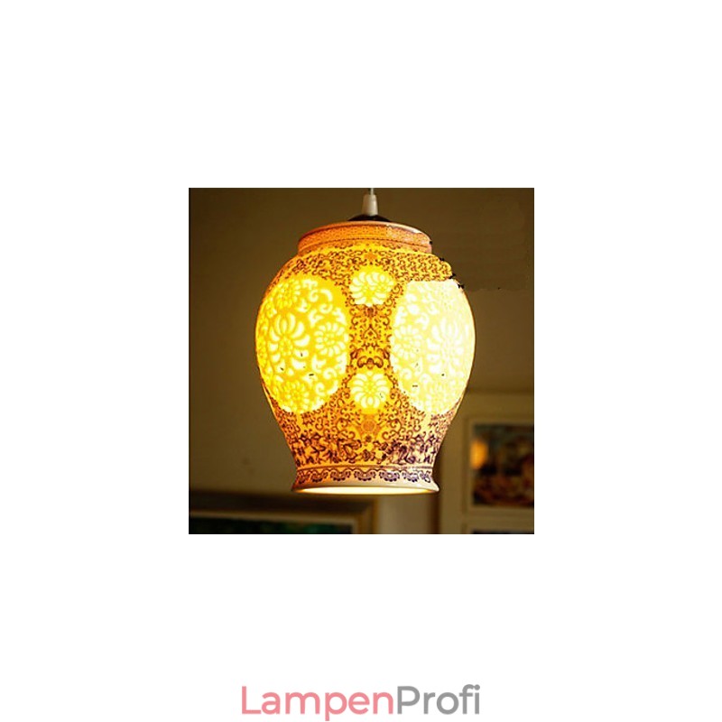 Retro Keramik lampe lampe Treppe Blau Single Head Kronleuchter Kreative