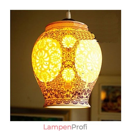 Retro Keramik lampe lampe Treppe Blau Single Head Kronleuchter Kreative