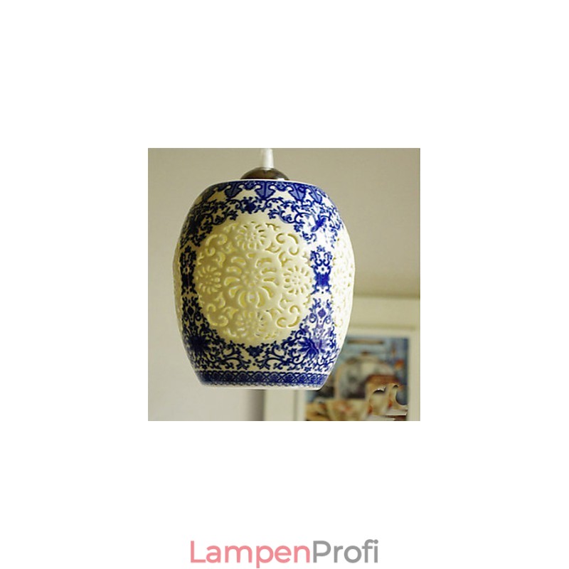 Retro Keramik lampe lampe Treppe Blau Single Head Kronleuchter Kreative