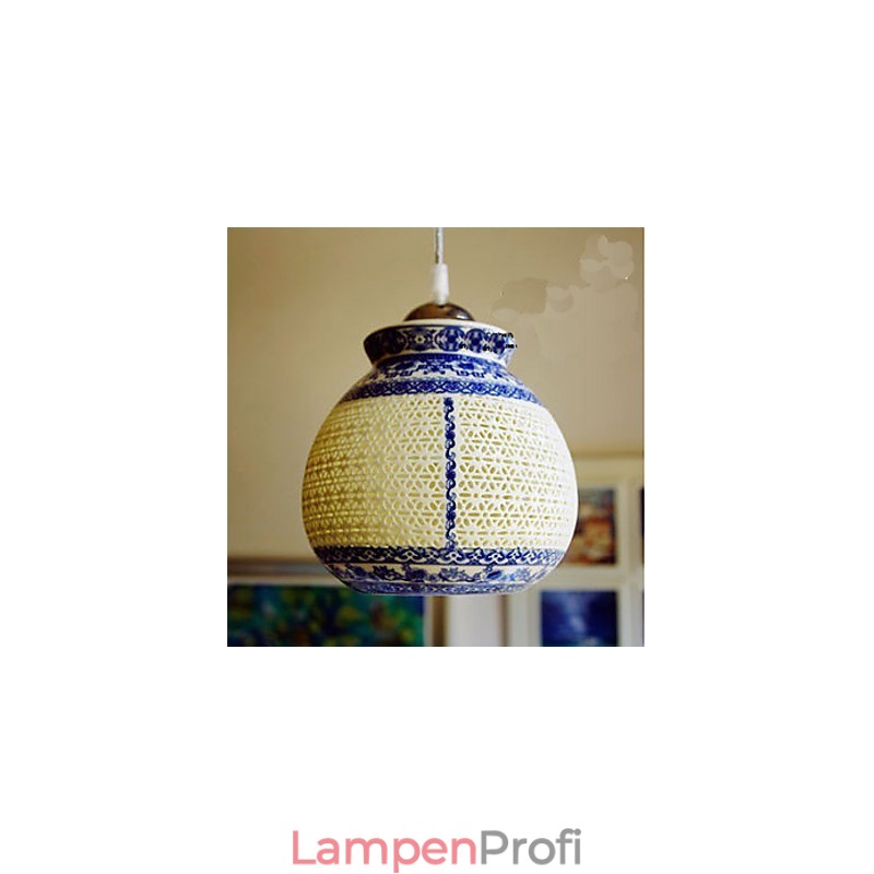 Retro Keramik lampe lampe Treppe Blau Single Head Kronleuchter Kreative