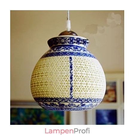 Retro Keramik lampe lampe Treppe Blau Single Head Kronleuchter Kreative