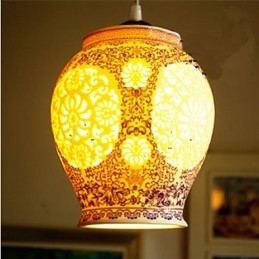 Retro Keramik lampe lampe Treppe Blau Single Head Kronleuchter Kreative