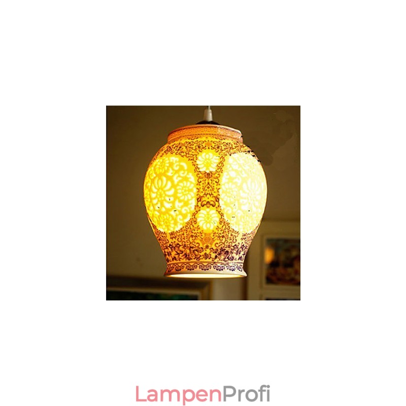 Retro Keramik lampe lampe Treppe Blau Single Head Kronleuchter Kreative