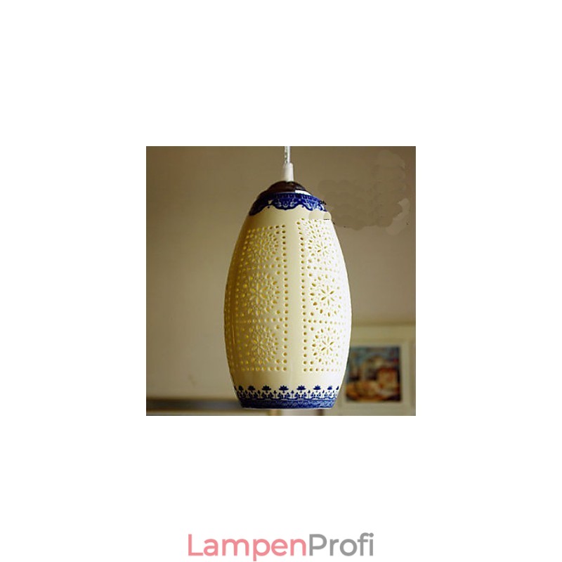 Retro Keramik lampe lampe Treppe Blau Single Head Kronleuchter Kreative