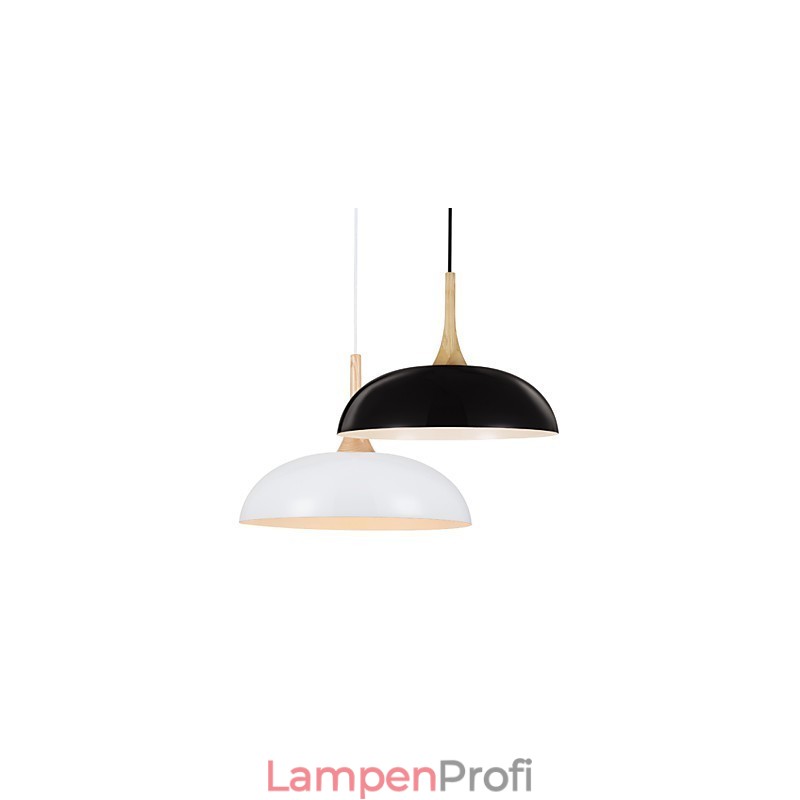 Mini Künstlerische Pendelleuchte 1 Licht Moderne Schlichtheit Schwarz Weiß Finish Aluminium & Holz Droplight