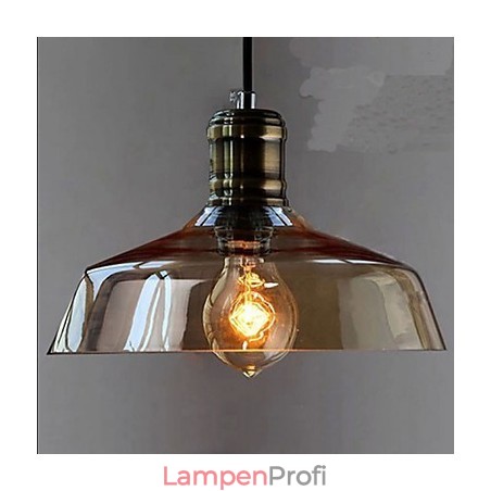 Schlichte Retro-Industrie-Pendelleuchte aus Glas