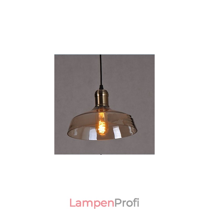 Schlichte Retro-Industrie-Pendelleuchte aus Glas