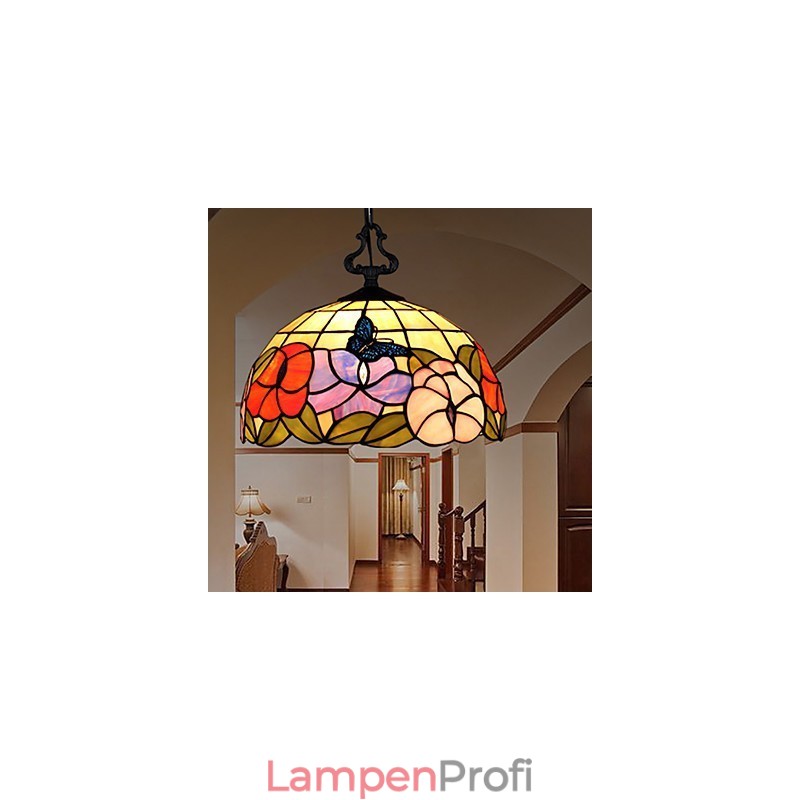 Ländliche kreative Kunst Buntglas-Kronleuchter Wiederherstellung der alten Weisen Lampe Licht