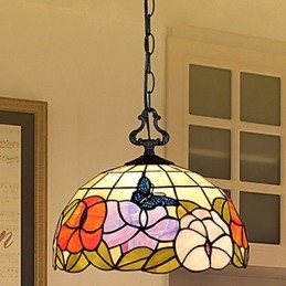 Ländliche kreative Kunst Buntglas-Kronleuchter Wiederherstellung der alten Weisen Lampe Licht