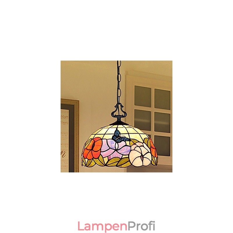 Ländliche kreative Kunst Buntglas-Kronleuchter Wiederherstellung der alten Weisen Lampe Licht