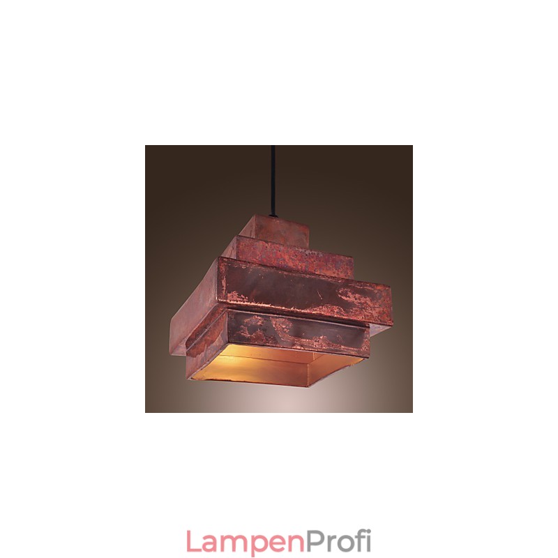 Traditionelle, klassische Pendelleuchte im Mini-Stil mit Gemälde